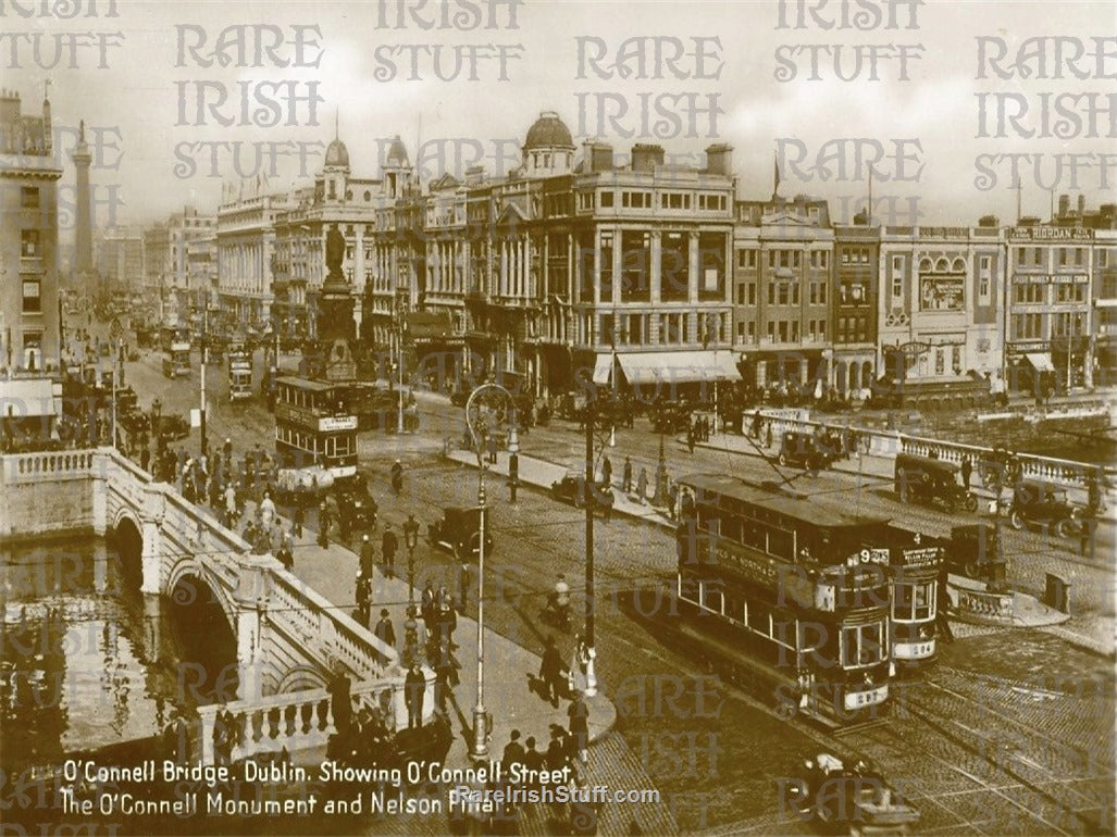 O'Connell Bridge & River Liffey, Dublin, Ireland 1920's