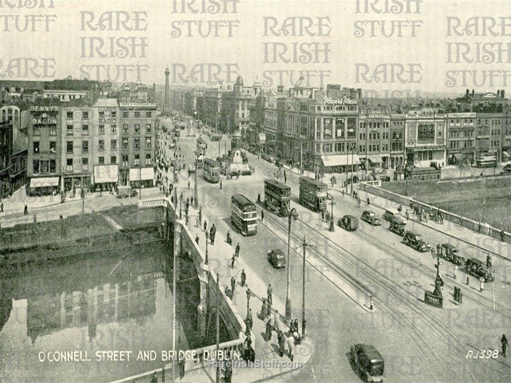 O'Connell Bridge & Quays, Dublin, Ireland 1940's