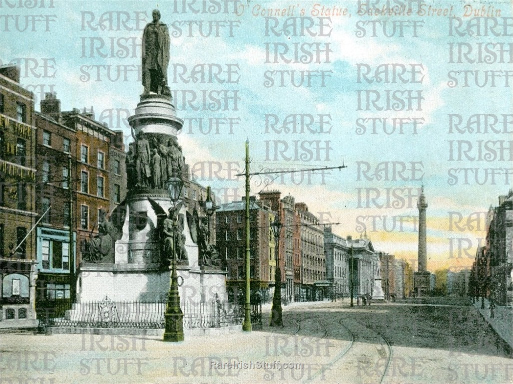 Sackville Street & O'Connell Monument, Dublin, Ireland 1915