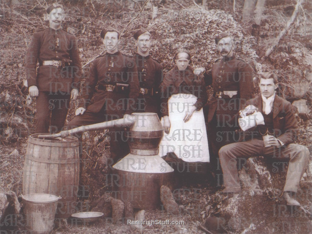 Excise Officers Seizing Whiskey in Galway c.1900