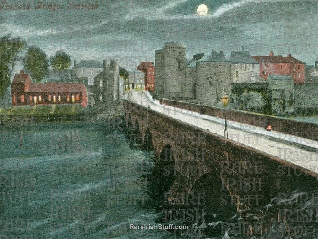 Thomond Bridge By Moonlight, Limerick City, Ireland c.1900