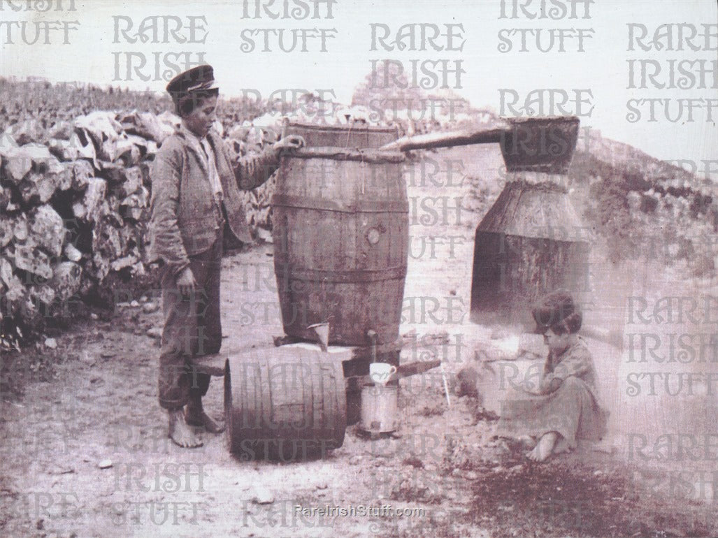 Kids making Whiskey, West of Ireland, c.1900
