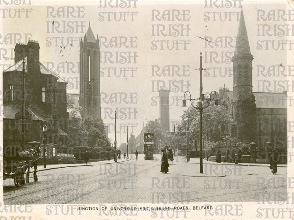 Junction of University and Lisburn Road, Belfast, Antrim, Ireland 1905