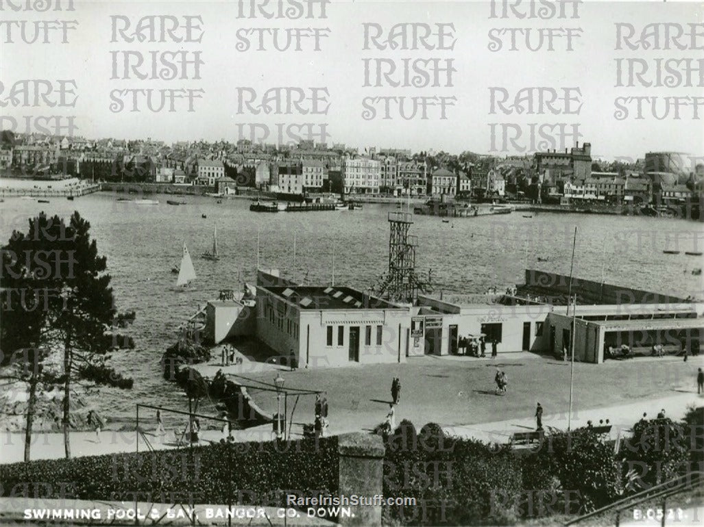 Swimming Pool & Bay, Bangor, Co. Down, Ireland 1930s