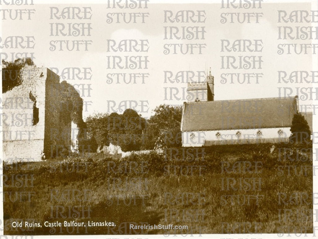 Castle Balfour Ruins, Lisnaskea, Fermanagh, Ireland 1920's