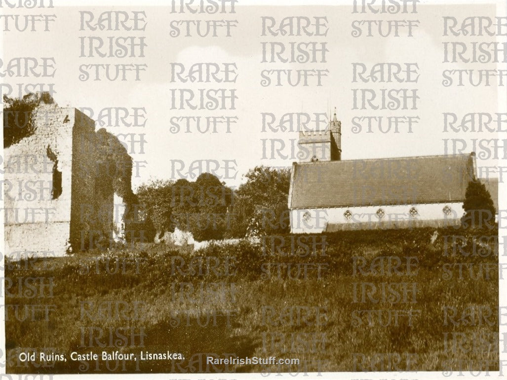 Castle Balfour Ruins, Lisnaskea, Fermanagh, Ireland 1920's