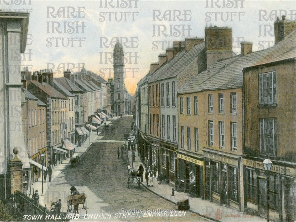 Church Street & Town Hall, Enniskillen, Fermanagh, Ireland 1905