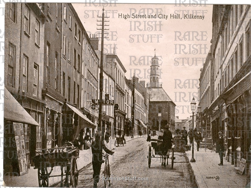 High Street & City Hall, Kilkenny, Ireland 1915