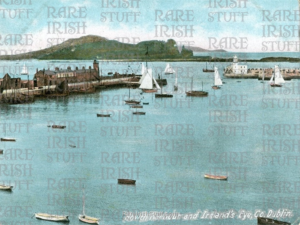 Howth Harbour and Ireland's Eye Dublin, Ireland 1910