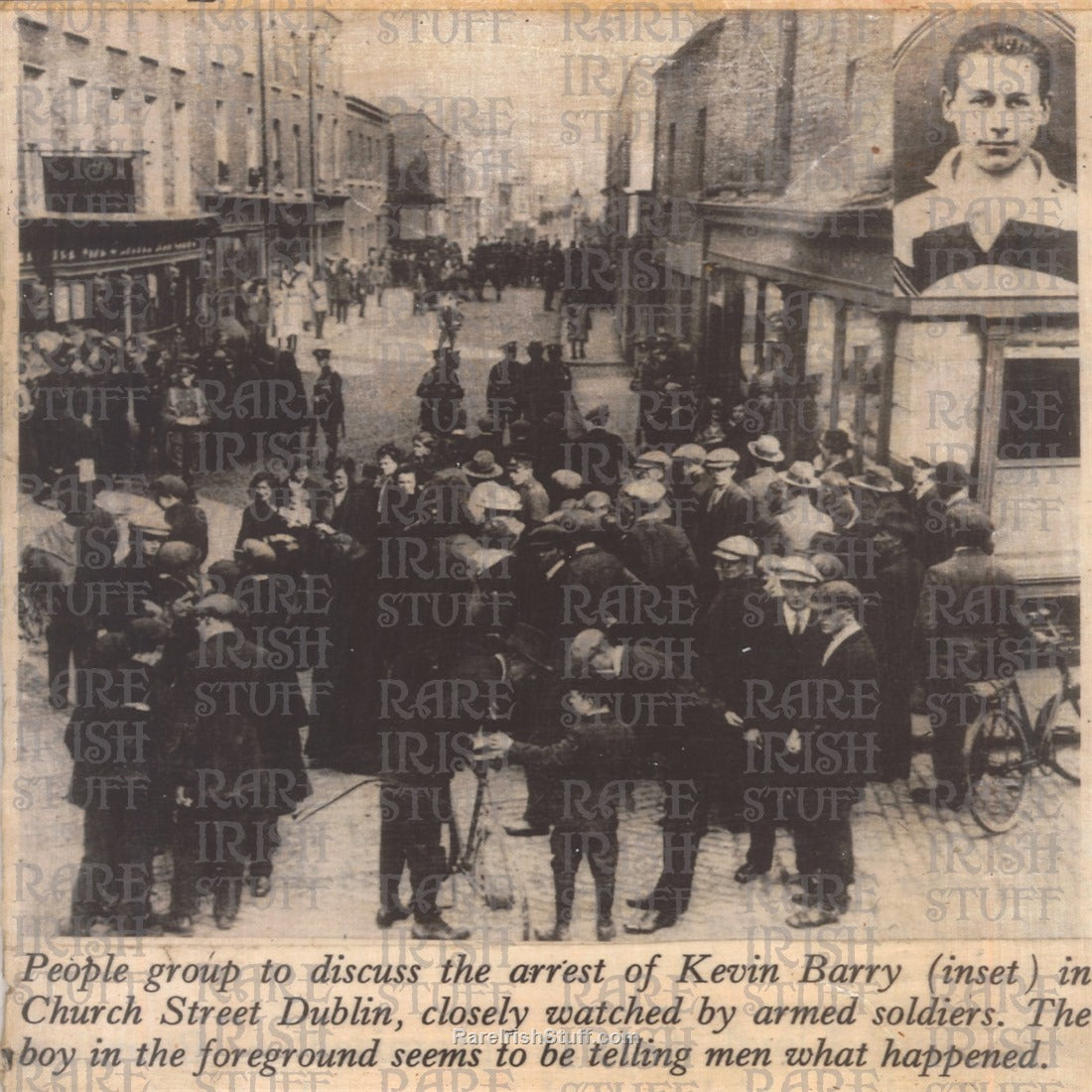 Arrest scene of Kevin Barry, Church Street, Dublin, 1920
