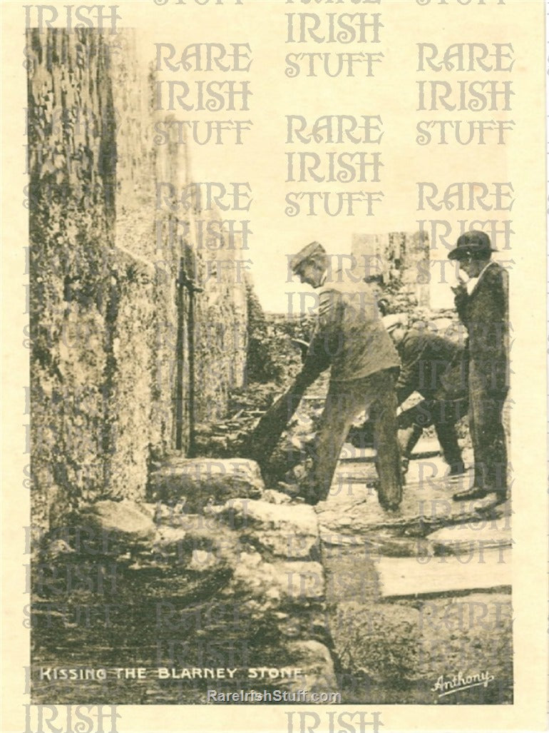 Kissing the Blarney Stone, Blarney Castle, Co. Cork, Ireland 1935