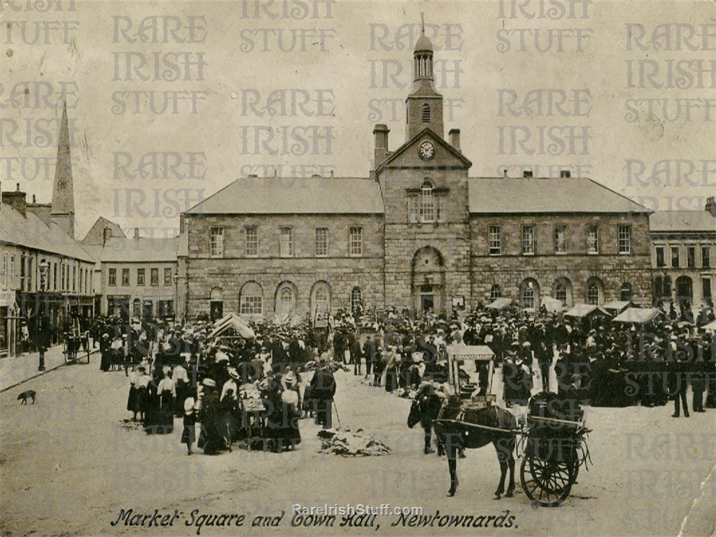 Market Square & Town Hall, Newtownards, Co. Down, Ireland 1897