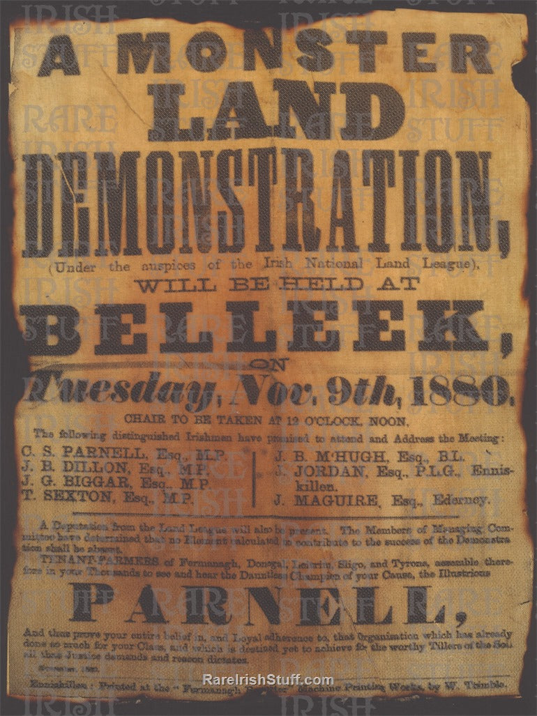 Monster Land Demonstration, Parnell & Maguire at Belleek, Fermanagh, 1880
