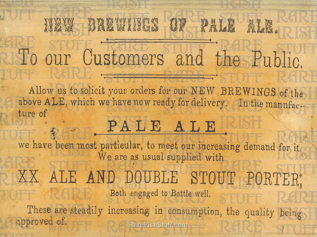 New Brewings of Pale Ale Notice c.1750