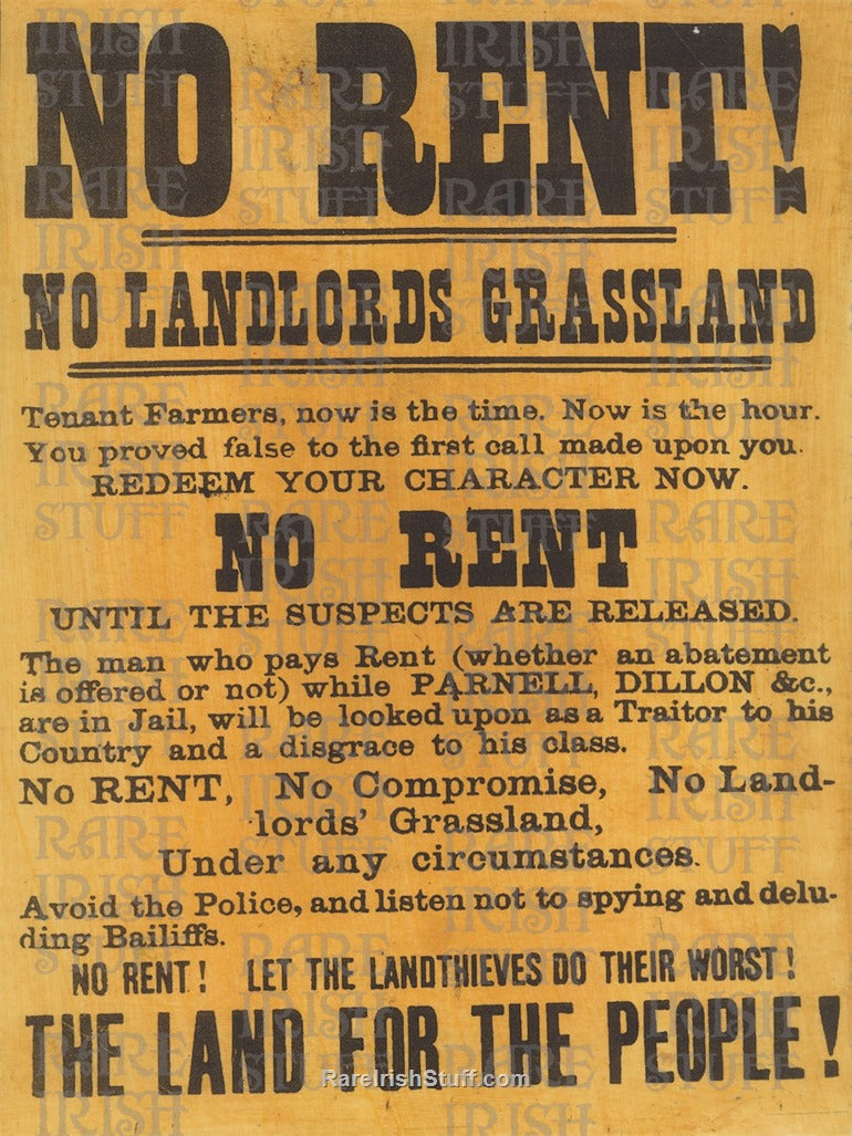 Irish Tenant Farmers Poster - Charles Stewart Parnell, 1881