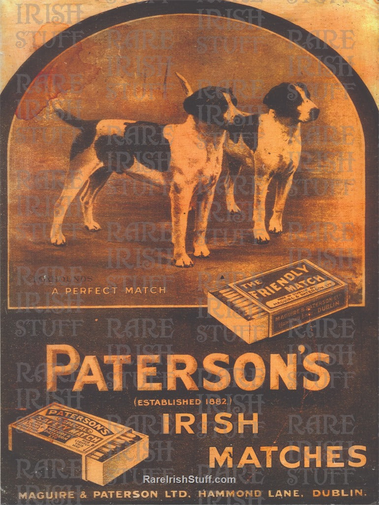Paterson's Irish Matches Advertising Poster 1922