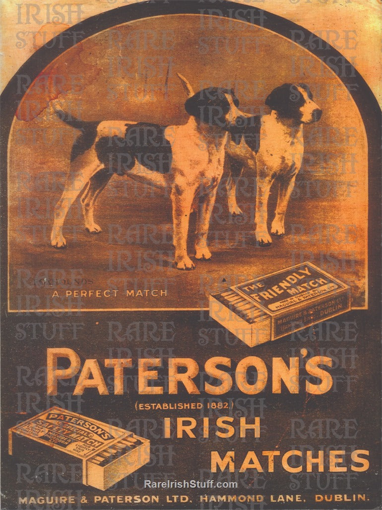 Paterson's Irish Matches Advertising Poster 1922