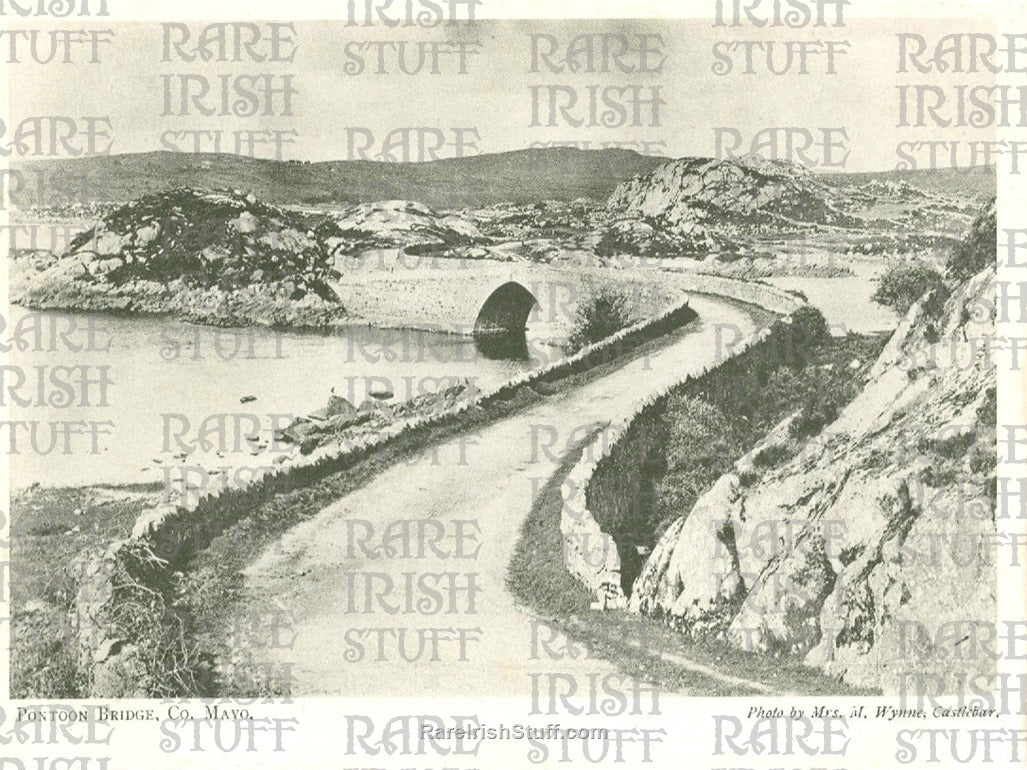 Pontoon Bridge, Foxford, Co. Mayo, Ireland 1920