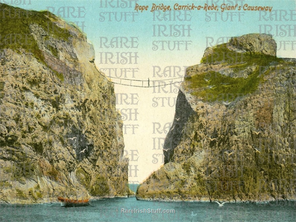 Rope Bridge, Carrick-a-Rede, Giants Causeway, Co. Antrim, Ireland 1898