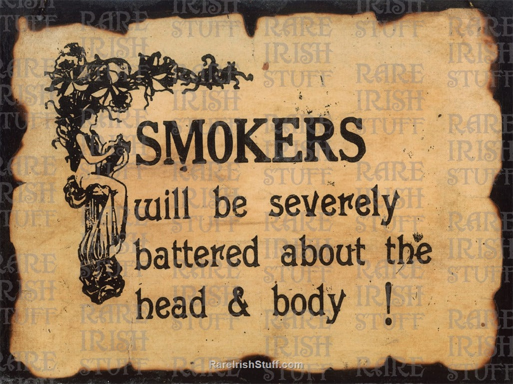 No Smoking Vintage Novelty Irish Pub Bar Sign