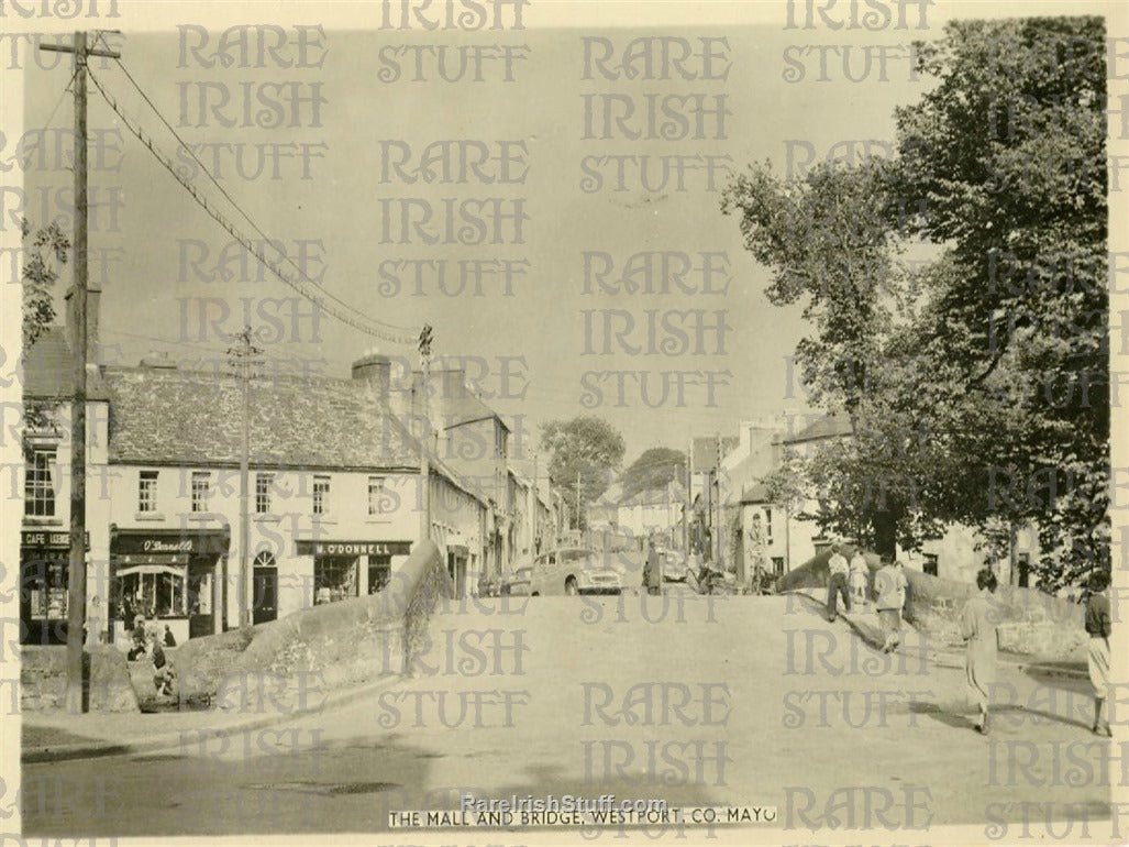 The Mall & Bridge, Westport, Co. Mayo, Ireland 1960s