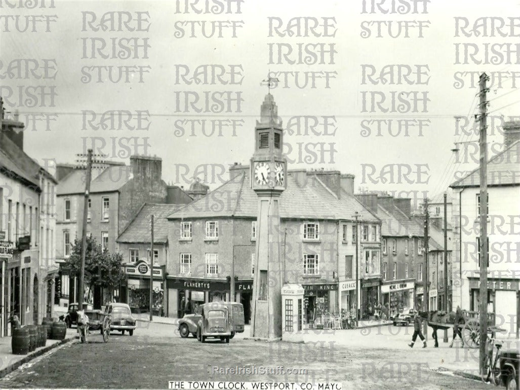 Town Clock, Westport, Co. Mayo, Ireland 1960s