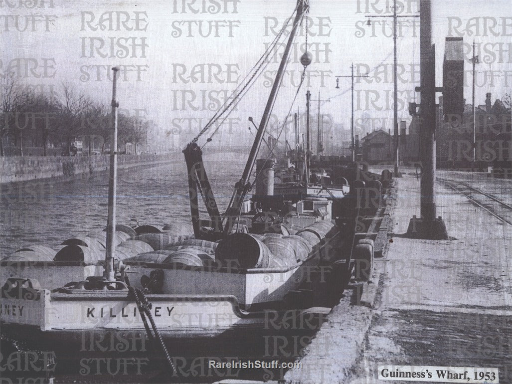 "Killiney" Barge Boat on Guinness Wharf, Dublin, 1953