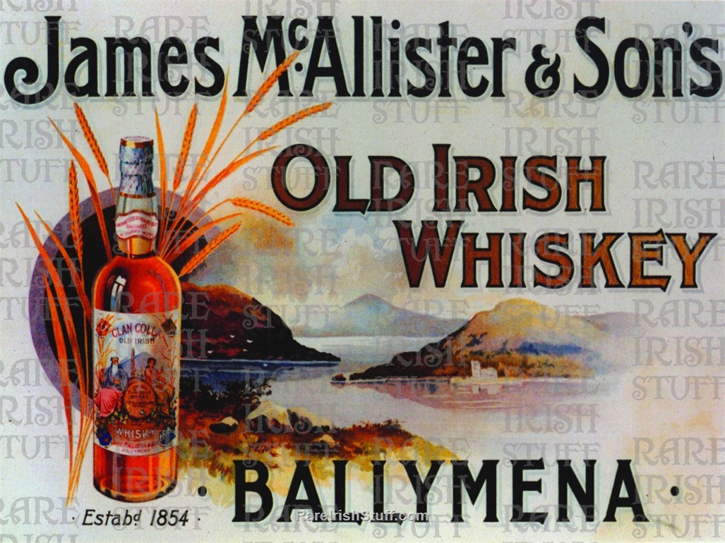 James McAllister & Sons Old Irish Whisky Ballymena Advert 1890