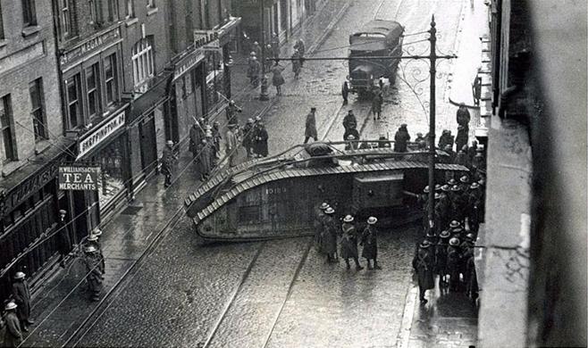 British tank on Capel street during War of Independence, 1920