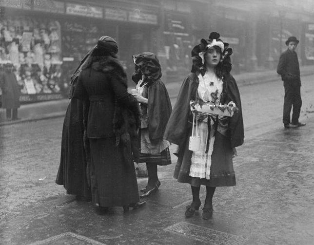 Selling Shamrocks, St Patrick's Day, Dublin, 1916