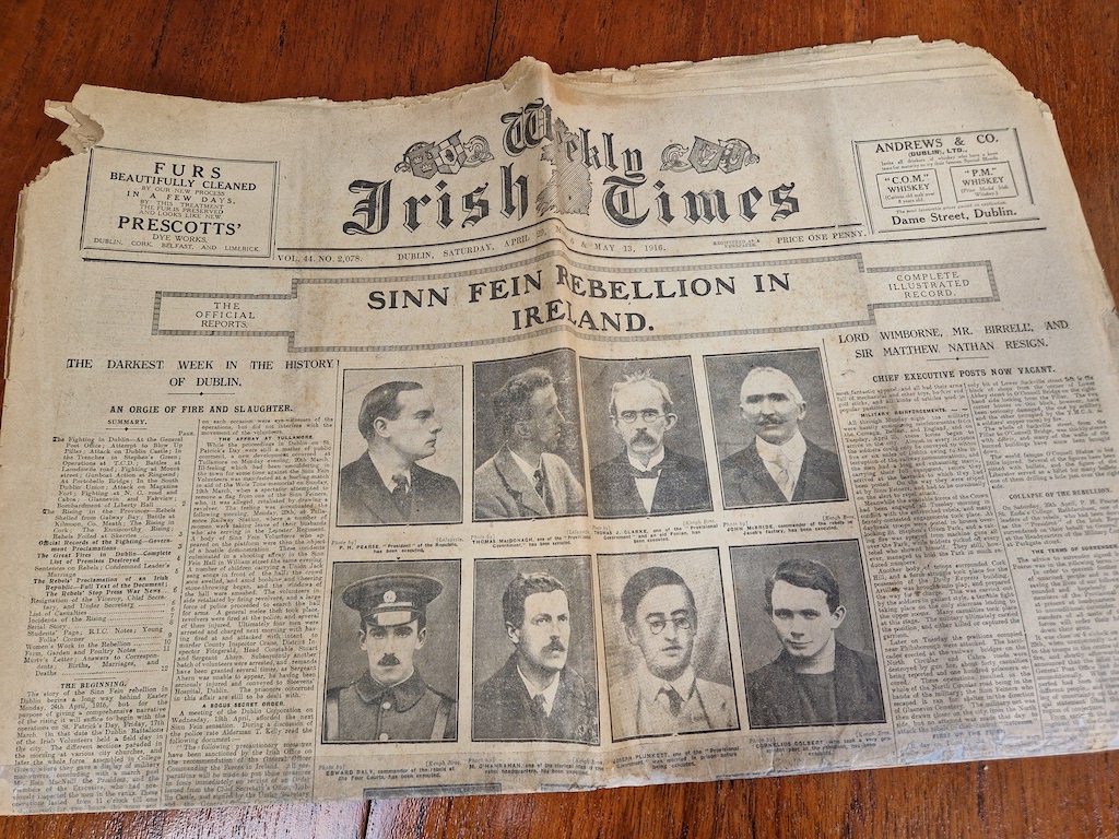 Irish Times 1916 Rising Newspaper