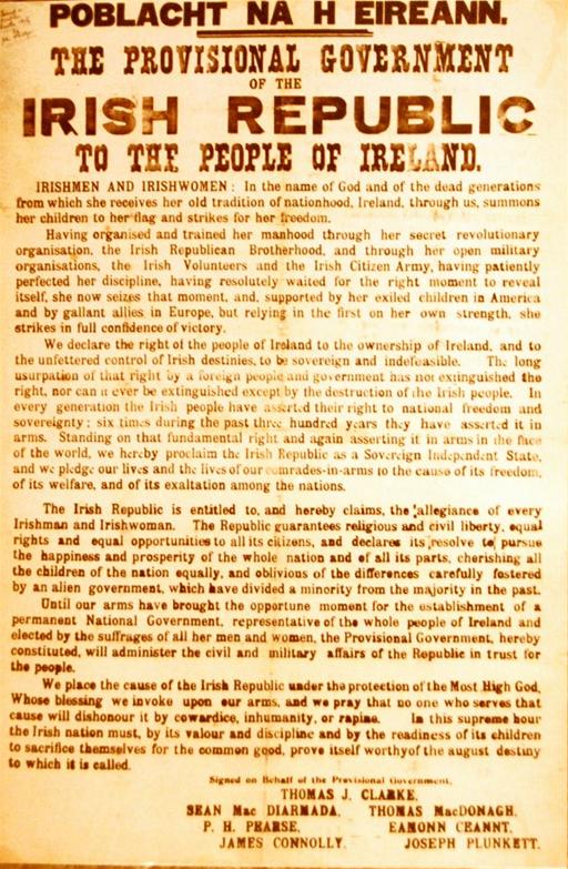 Printing of the Irish Proclamation