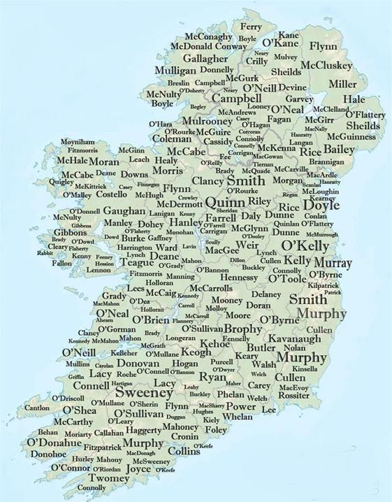 The Top 100 Surnames in Ireland