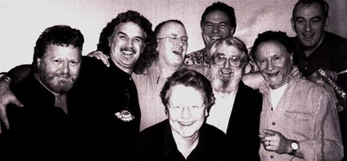 Billy Connolly, Ronnie Drew etc back stage.