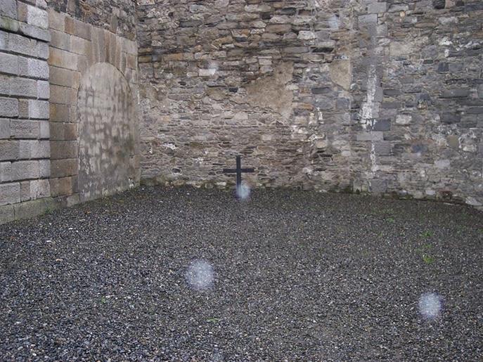 The spot where James Connolly was shot, Kilmainham Jail.