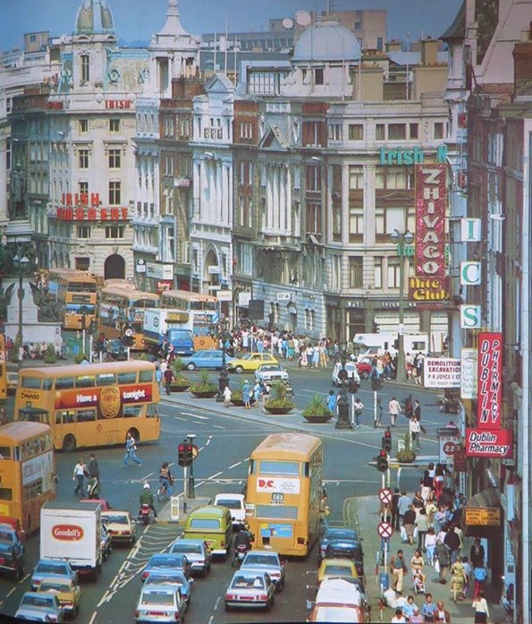 Westmoreland Street and O'Connell Bridge, Dublin, 1982.