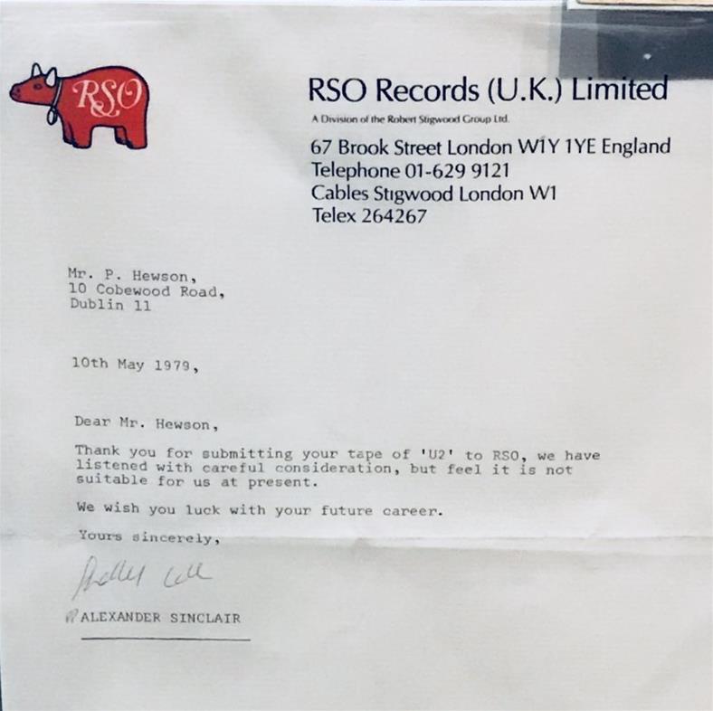 U2 Rejection Letter