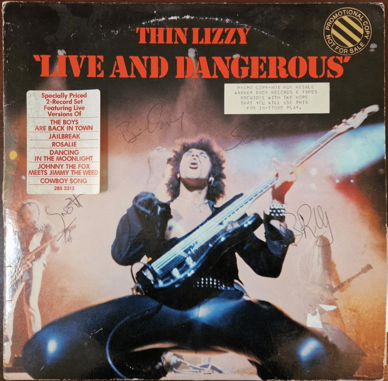 Signed Thin Lizzy 'Live and Dangerous' promotional album,1978