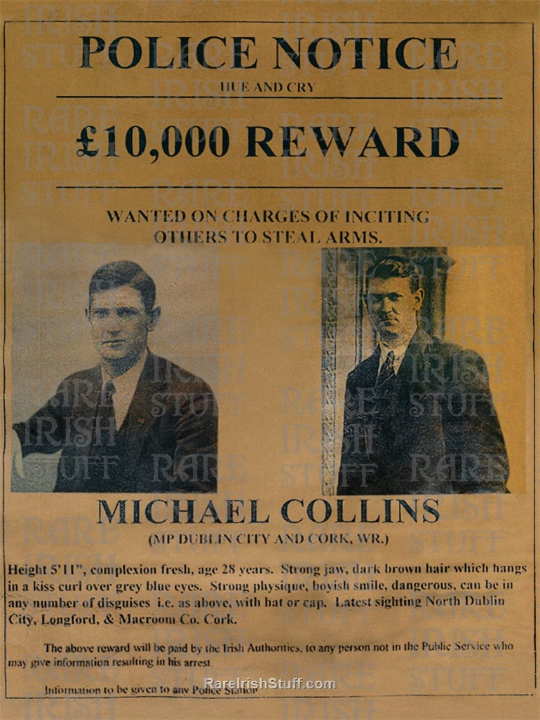 Michael Collins Wanted Poster 1920