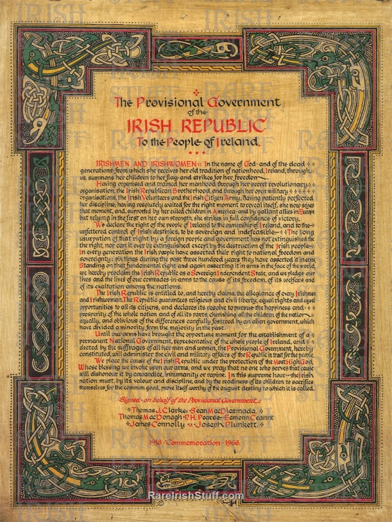 Proclamation of the Irish Republic, 1916 Celtic Motif