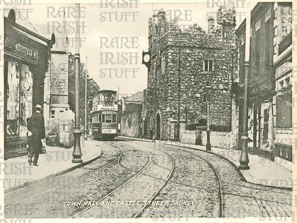 Castle Street & Town Hall, Dalkey, Dublin, Ireland 1900