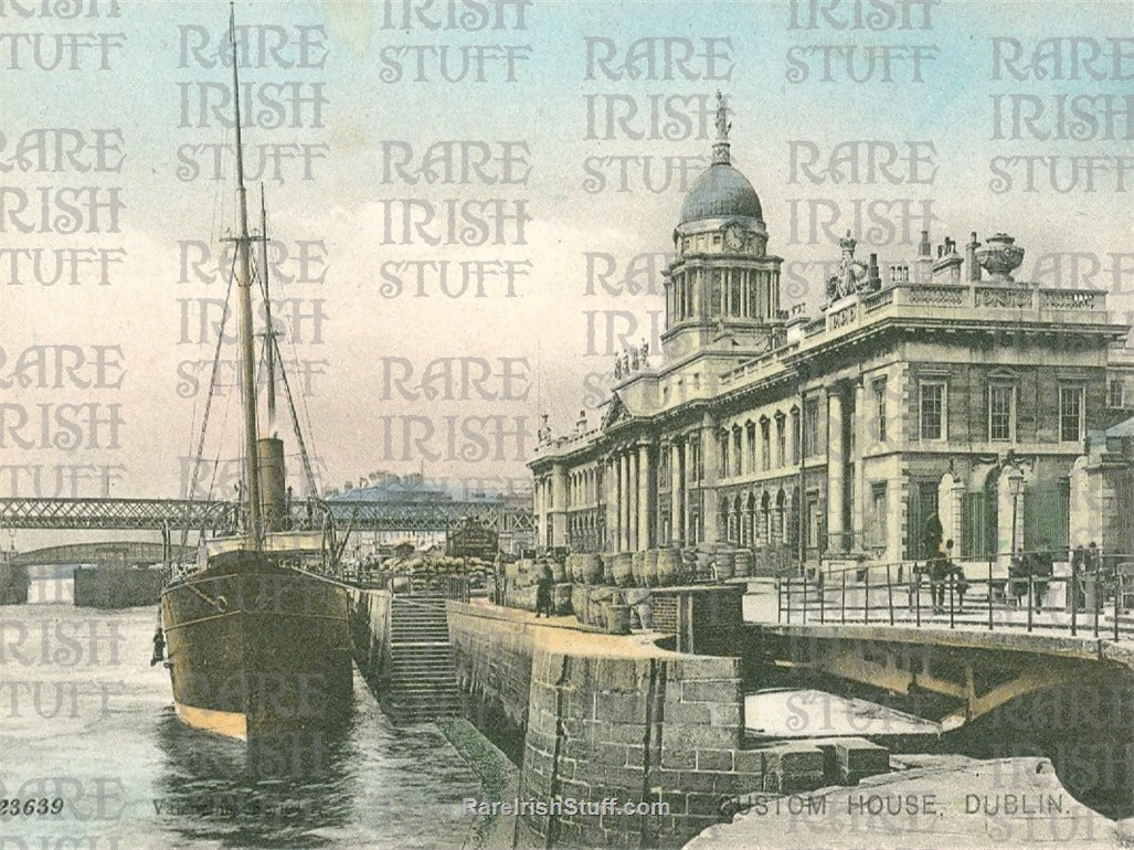 Customs House Quays, Dublin, Ireland 1889