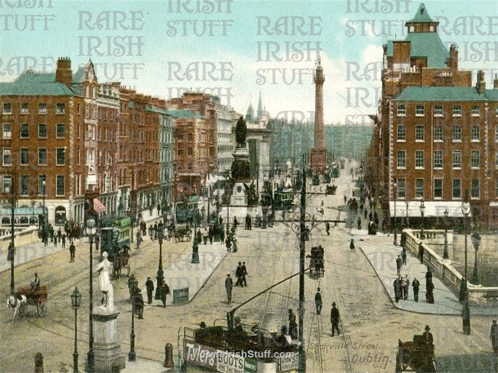 GPO & Nelson's Pillar, O'Connell Street, Dublin, Ireland 1904