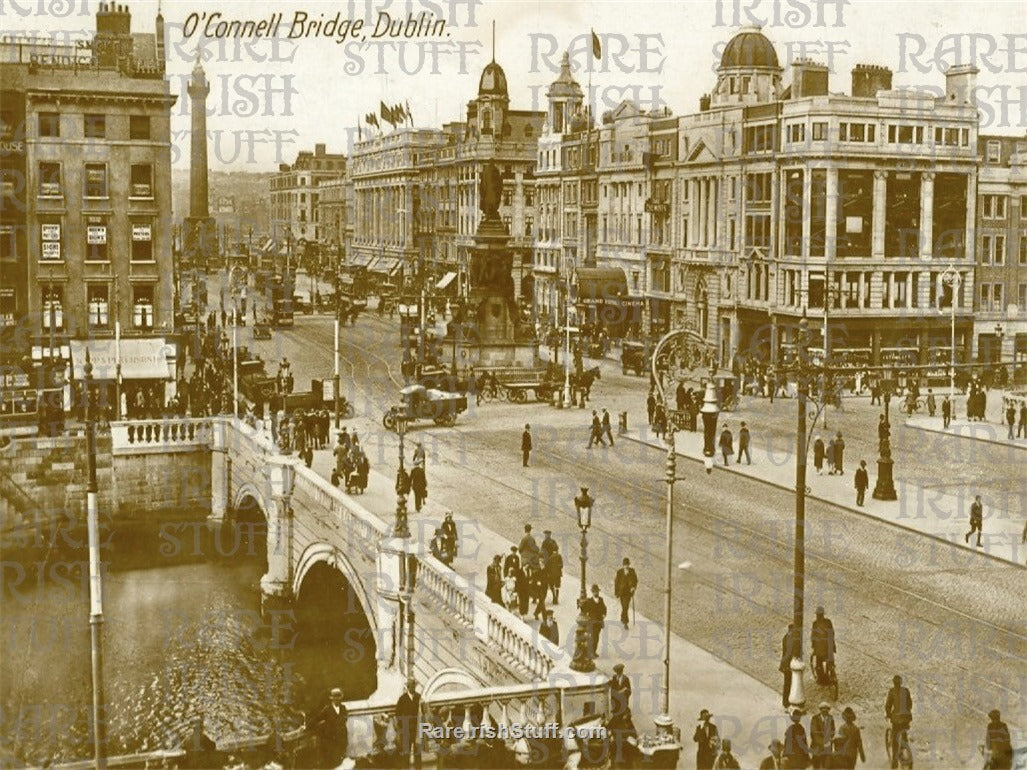 O'Connell Bridge & River Liffey, Dublin, Ireland 1921