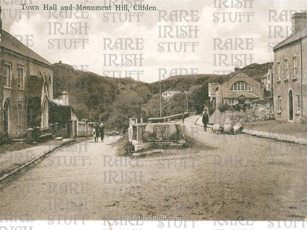 Town Hall & Monument Hill, Clifden, Galway, Ireland 1900