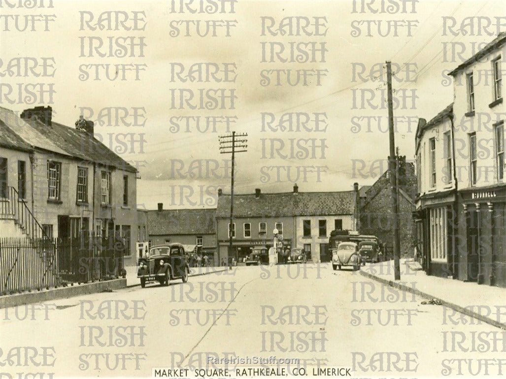 Market Square, Rathkeale, Co. Limerick, Ireland 1960's