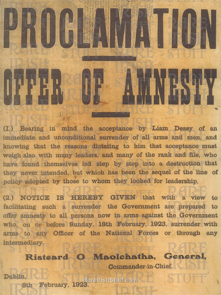 Weapons Surrender Amnesty, Civil War Poster, 1923