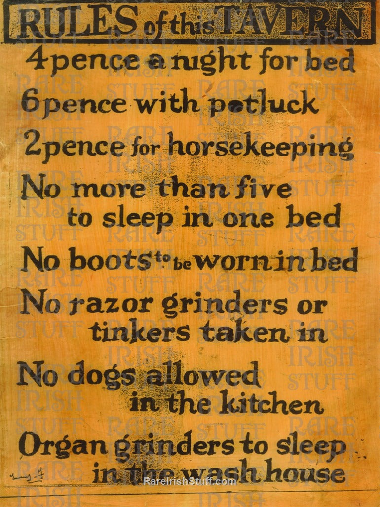 Rules of this Tavern Old Irish Pub Sign