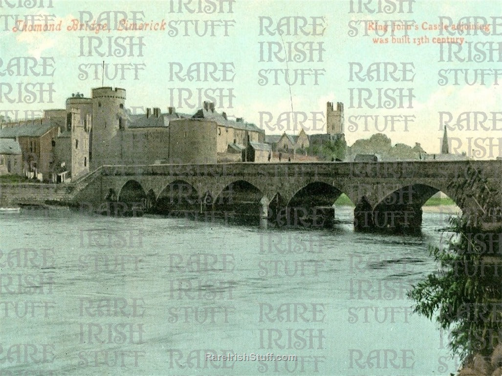 Thomond Bridge & St John's Castle, Limerick City, Ireland 1900