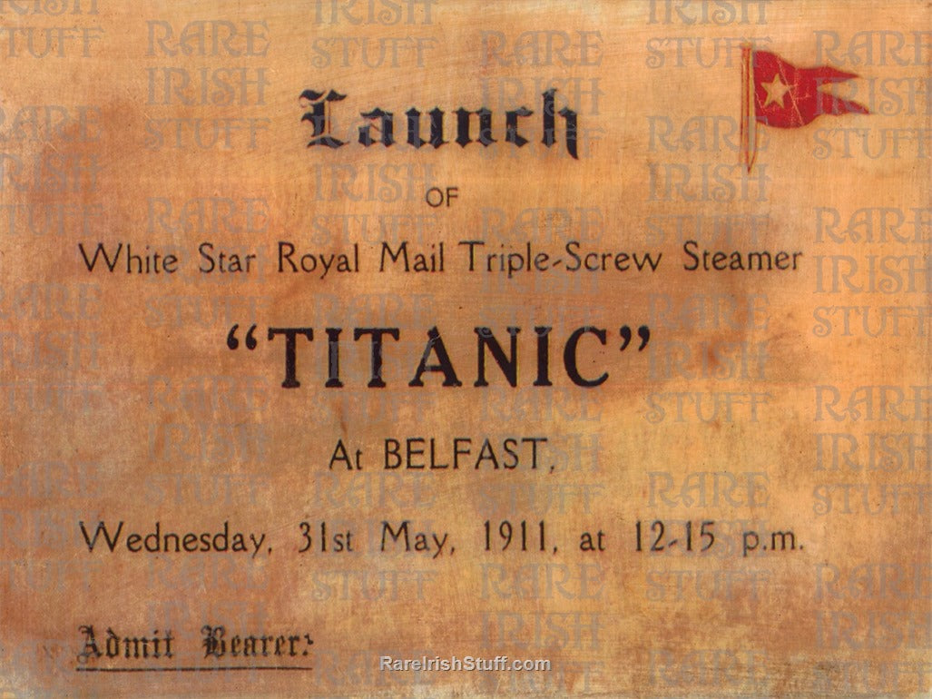 Titanic Official Launch Ticket, Belfast, Ireland